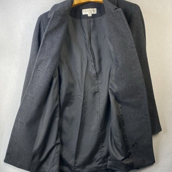 Vintage 90s Albert Nipon Gray Wool & Cashmere Overcoat Womens 12 Made In USA EUC - Picture 9 of 10